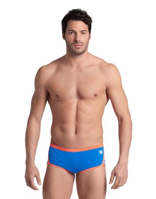 ARENA - COSTUME BOXER - ICONS LOW WAIST SHORT - 005046890 - BLUE RIVER/BRIGHT CORAL