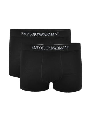 EMPORIO ARMANI - 2-PACK BOXER/TRUNK - PURE COTTON - 111613 CC722 07320 - BLACK
