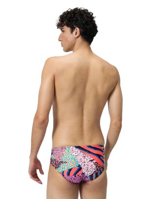 SPEEDO - COSTUME SLIP - ALLOVER DIGITAL BRIEF 8 cm - 1244117327 - BLACK/MATCHA GREEN/SIRENE RED