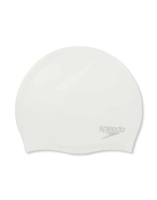 SPEEDO - CUFFIA SILICONE - PLAIN MOULDED SILICONE CAP - 7098417614 - WHITE/SILVER