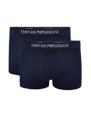 EMPORIO ARMANI - 2-PACK BOXER/TRUNK - PURE COTTON - 111613 CC722 27435 - MARINE