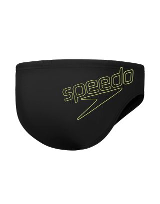 SPEEDO - COSTUME SLIP JUNIOR 6.5 CM - LOGO BRIEF - 00314916869 - BLACK/LEMON DRIZZLE