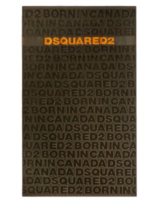 DSQUARED2 - TELO MARE - 184X98 cm - BORN IN CANADA TOWEL - D7P002980-304 - ARMY GREEN/ORANGE