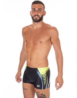 ARENA - COSTUME BOXER - ONE PLACED PRINT - 001413506 - BLACK/SOFT GREEN - MAXLIFE